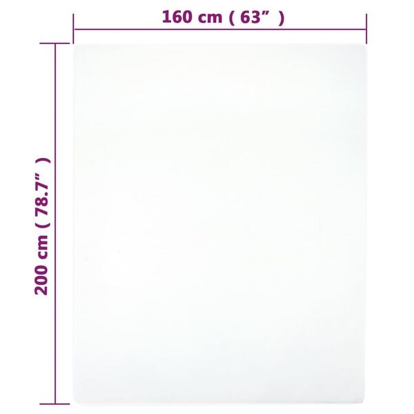 vidaXL Jersey Hoeslakens Katoen Wit - 2 St. - 160x200 cm - 54% Korting