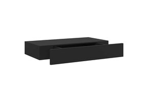 Zwevend Wandschap met Lade - 48x25x8 cm Zwart - 76% Korting
