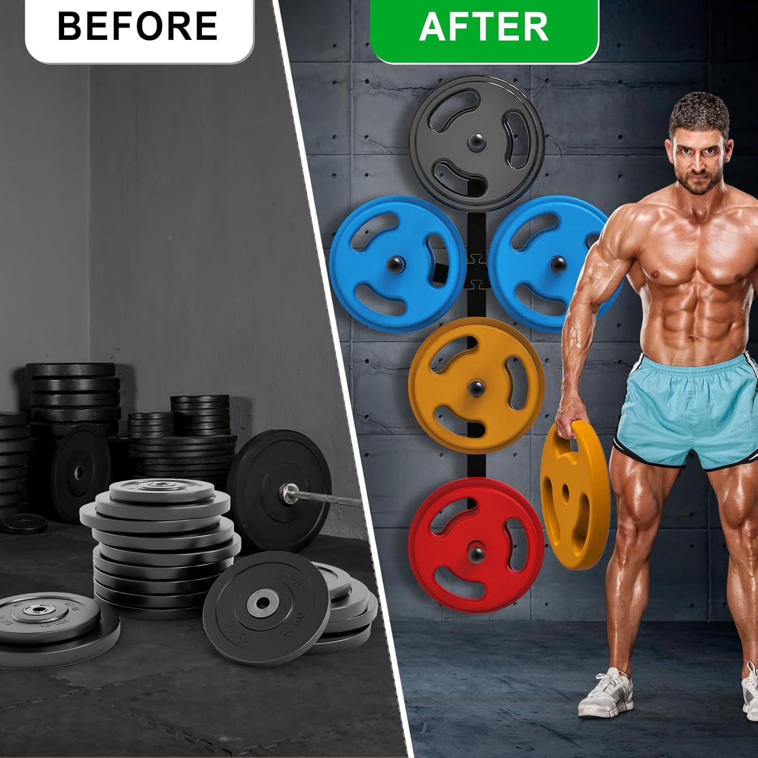 Gewichtsschijfrek Wandmontage - 29% Korting