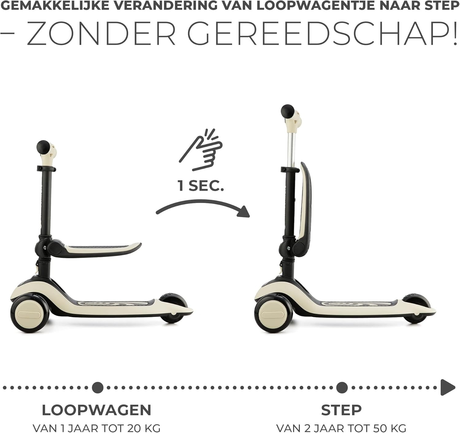 2-in-1 Loopfiets & Step Wit - Kinderen 1-5 jaar (34% Korting)