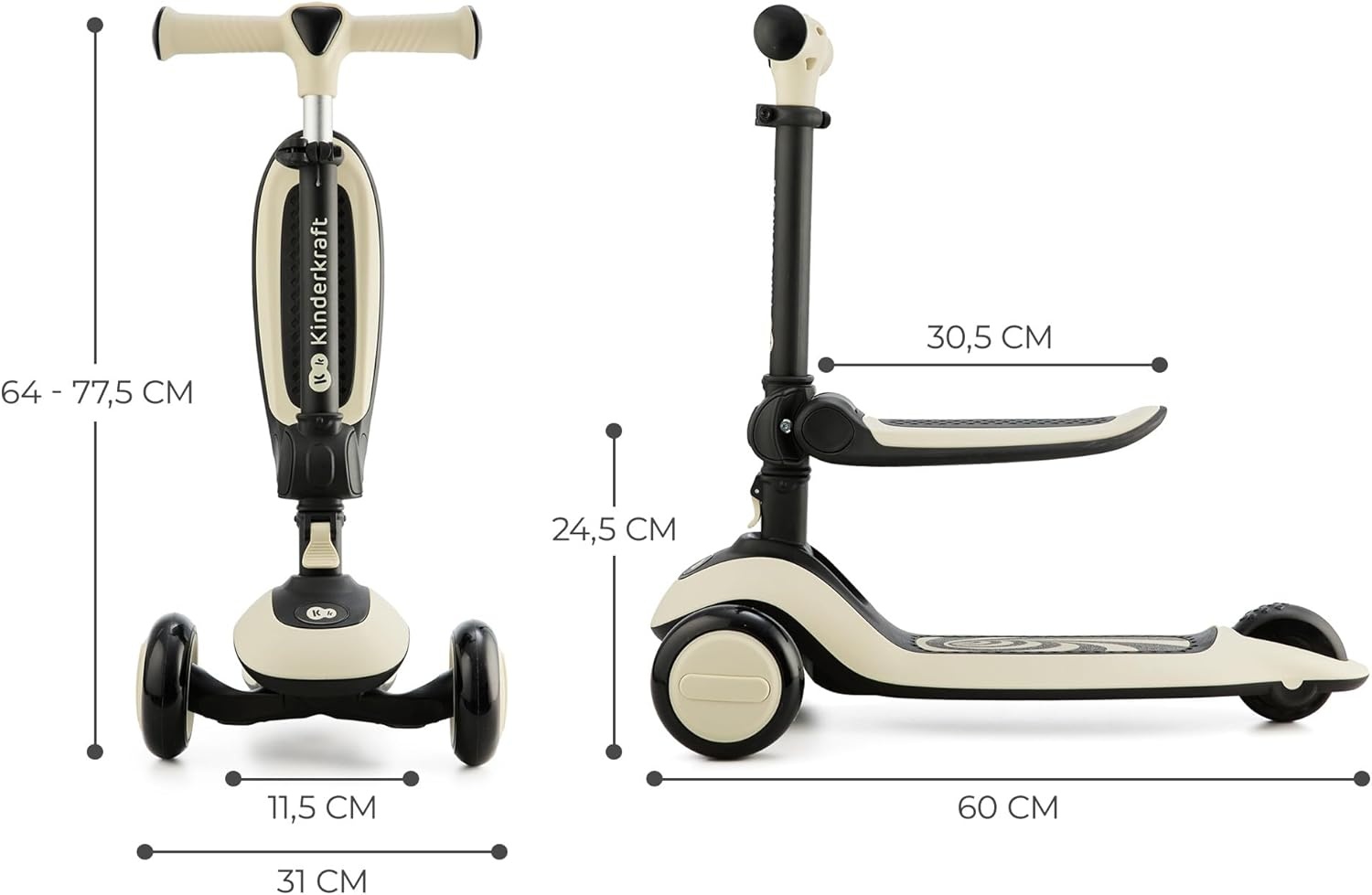 2-in-1 Loopfiets & Step Wit - Kinderen 1-5 jaar (34% Korting)
