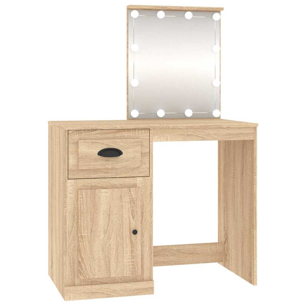 Kaptafel met LED - Sonoma Eiken - 73% Korting!