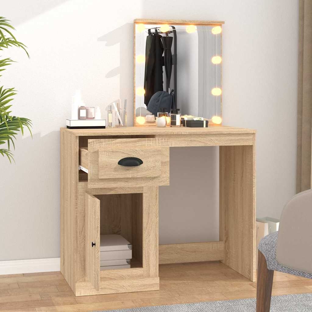 Kaptafel met LED - Sonoma Eiken - 73% Korting!