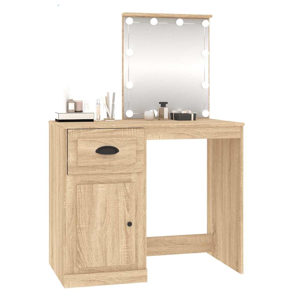 Kaptafel met LED - Sonoma Eiken - 73% Korting!
