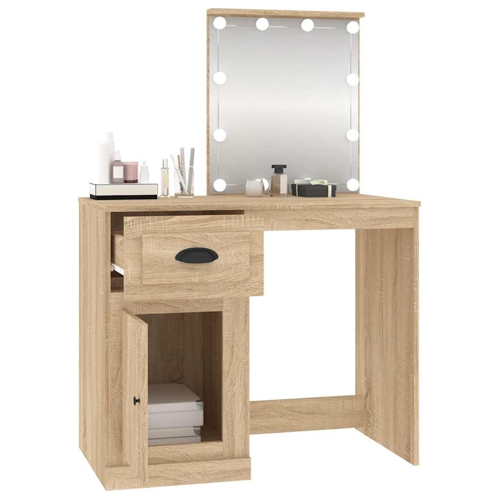 Kaptafel met LED - Sonoma Eiken - 73% Korting!