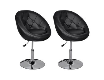 VidaXL Barstoelen Kunstleer Zwart (2 st.) - 57% Korting