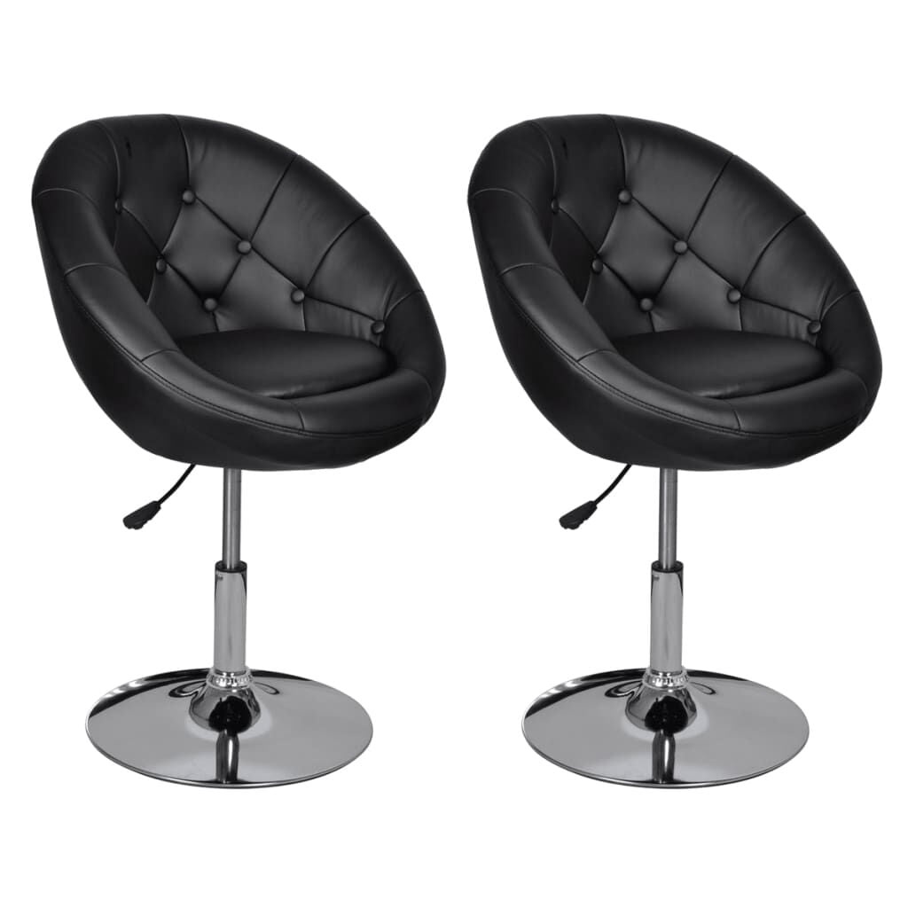 VidaXL Barstoelen Kunstleer Zwart (2 st.) - 57% Korting