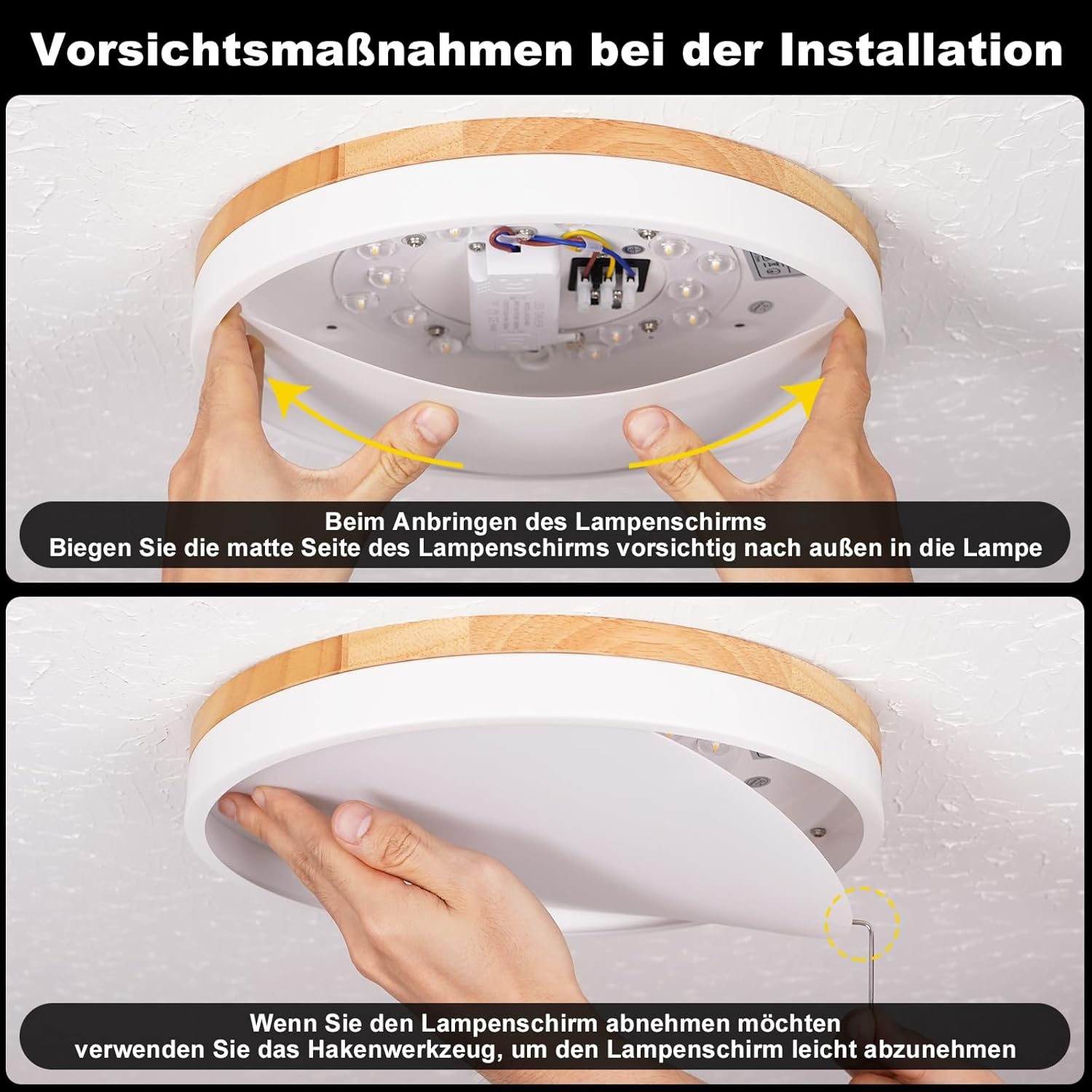 Moderne LED Plafondlamp Wit Hout & Metaal - 61% Korting!