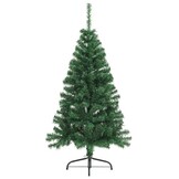 Half 120 cm Kunstkerstboom PVC Groen met Standaard - 75% Korting!