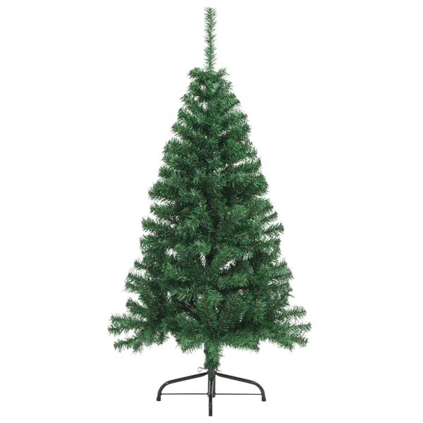 Half 120 cm Kunstkerstboom PVC Groen met Standaard - 75% Korting!