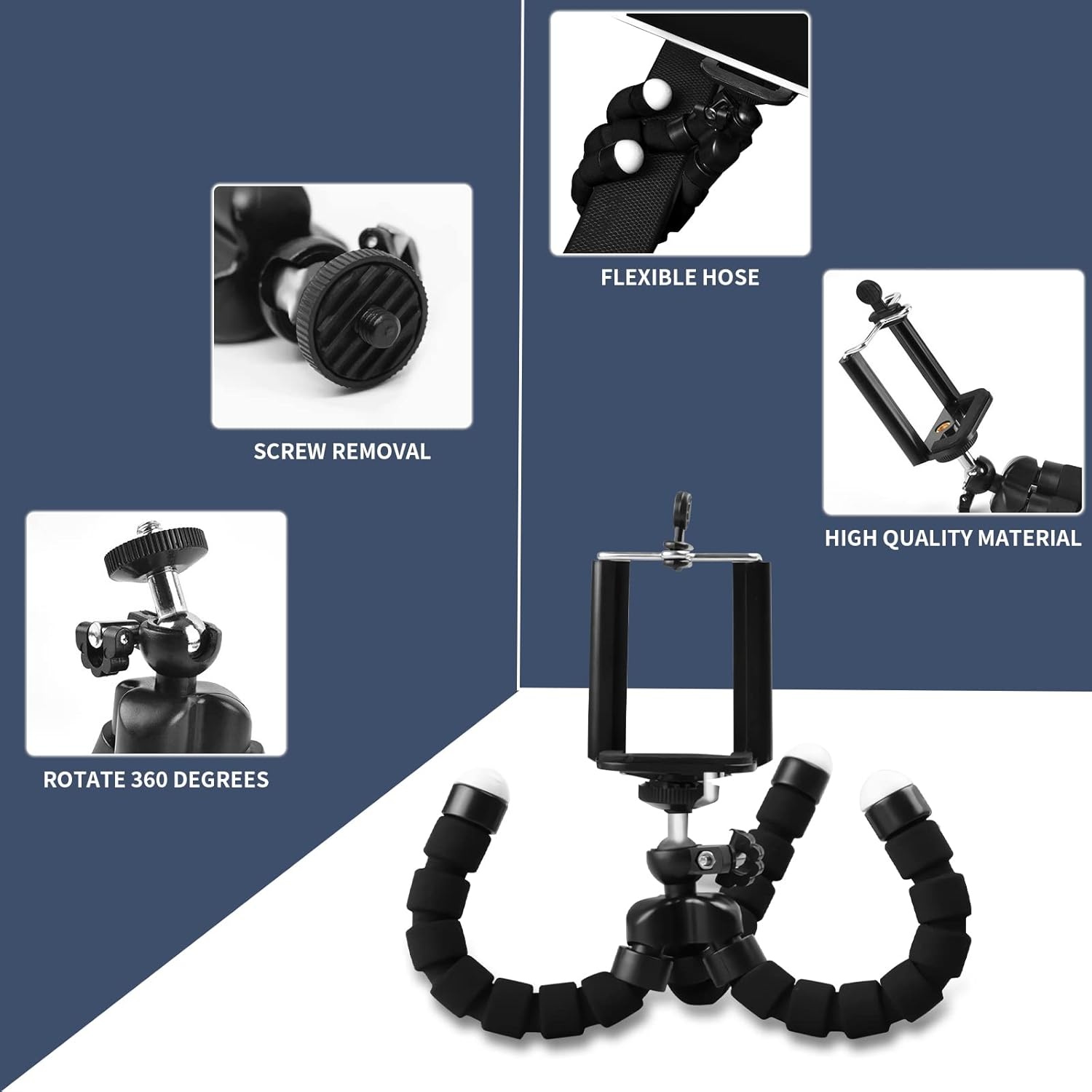 Flexibel Mini Smartphone Statief Zwart - 52% Korting