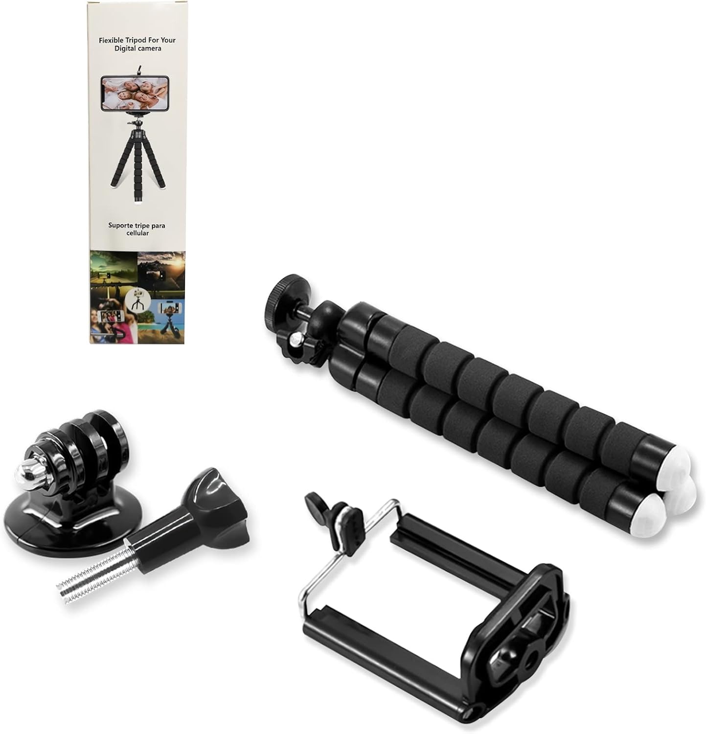 Flexibel Mini Smartphone Statief Zwart - 52% Korting