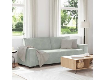 vidaXL Driezitsbank Lichtgrijs Fluweel (52% Korting!)