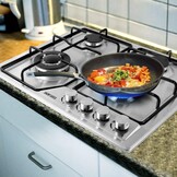 Gaskookplaat RVS 4 Brander - Propaan/Aardgas - 37% Korting!