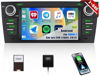 Android Radio 13 7" Dubbel Din BMW 3 Serie E90-E93 (2005-2011) - 37% Korting!