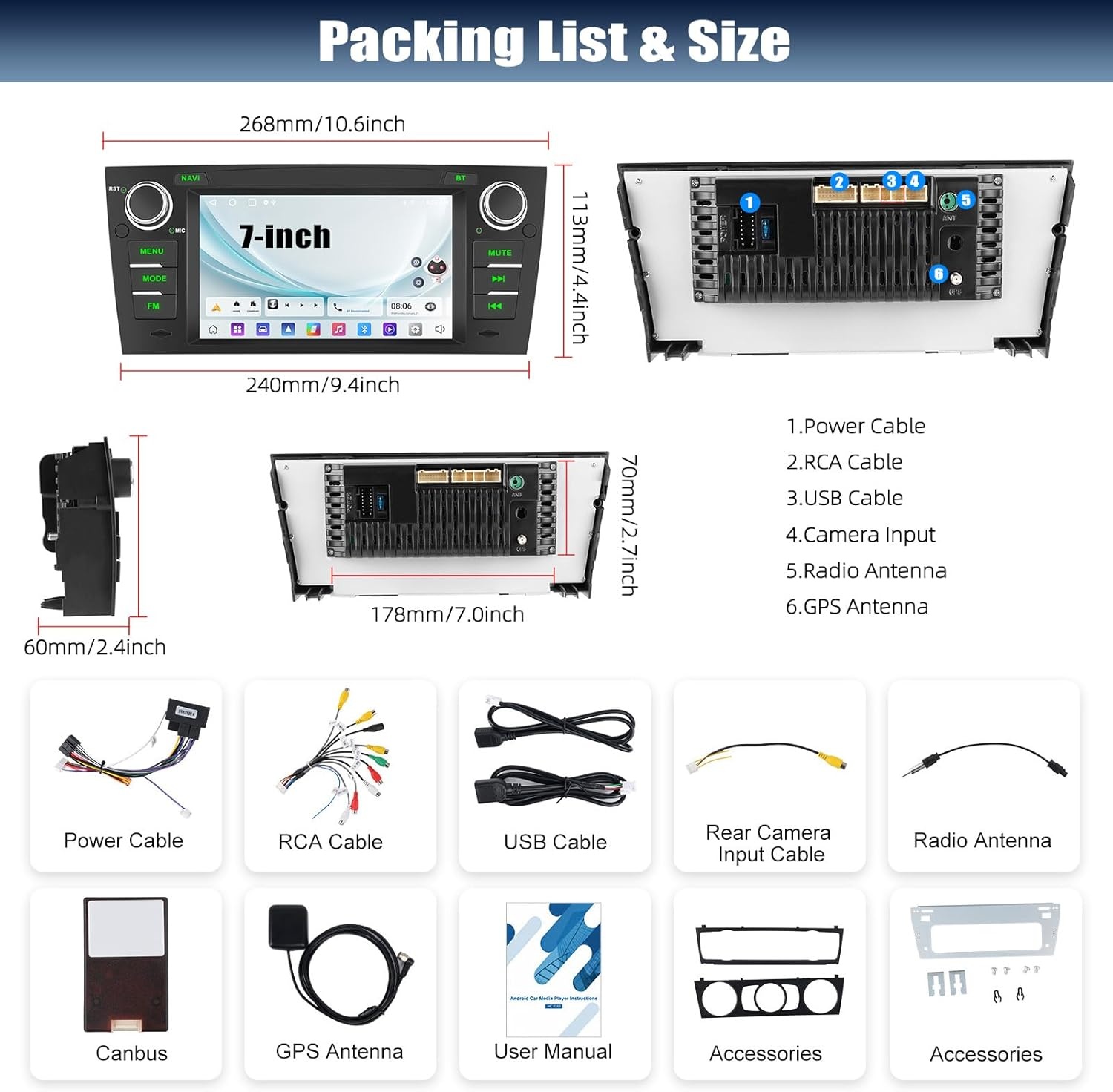 Android Radio 13 7" Dubbel Din BMW 3 Serie E90-E93 (2005-2011) - 37% Korting!
