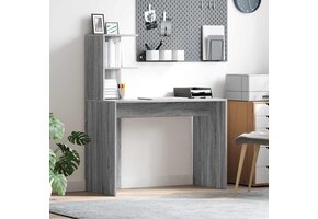 vidaXL Bureau met Plank Grijs - 69% Korting!