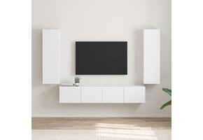 VidaXL TV Wandkast 61% Korting - Wit Bewerkt Hout