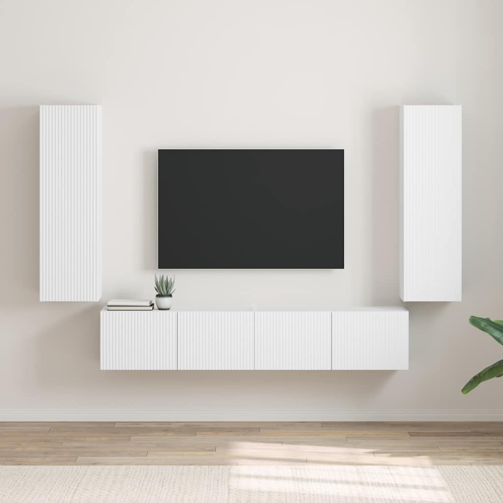 vidaXL TV Wandkast 2 stuks Wit 30x31x100cm - Nu 41% Korting!