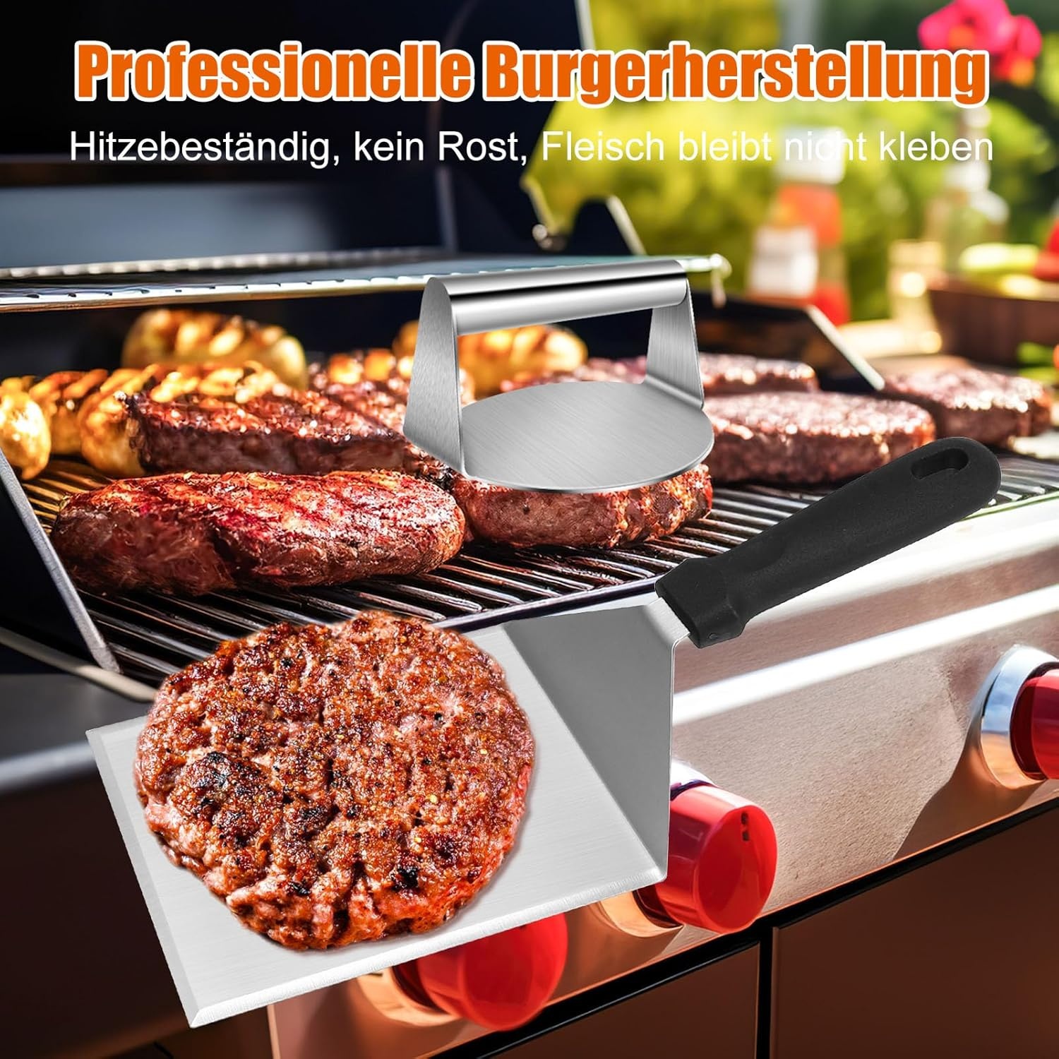 Smash Burger Set 3-delig RVS | 13.8 cm Burgerpers, Spatel & Kwast (56% Korting)