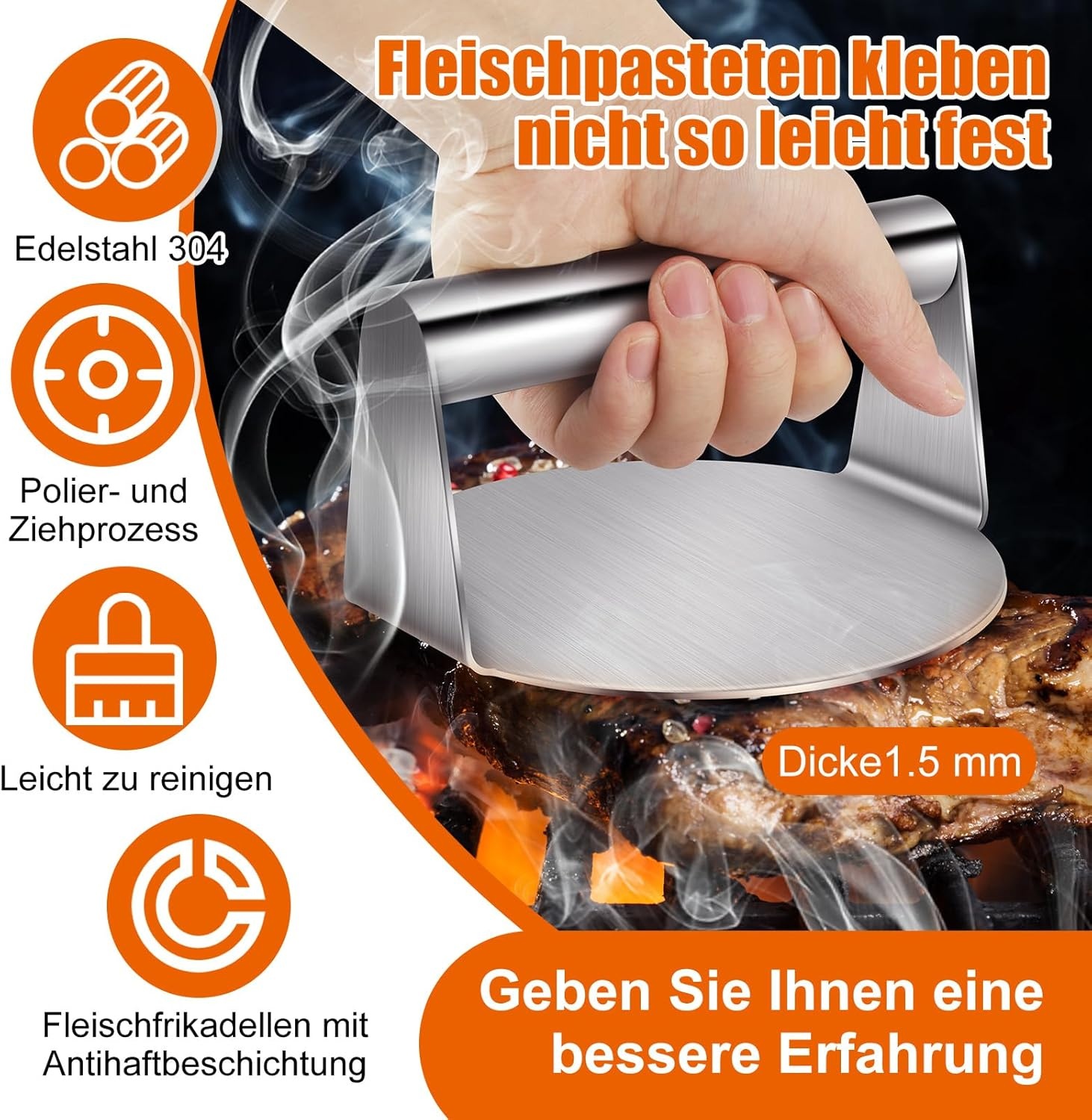 Smash Burger Set RVS met Korting - 3-delig