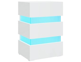 vidaXL Nachtkastje LED Hoogglans Wit - 72% Korting!