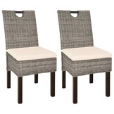 Eetkamerstoelen Kubu 2 stuks - Rotan & Mangohout (66% korting)