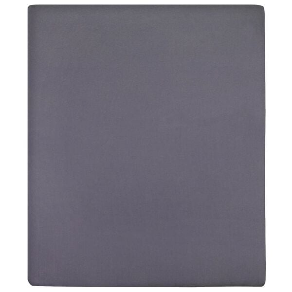 vidaXL Jersey Hoeslakens 2 stuks 140x200cm Katoen Antraciet - 49% Korting