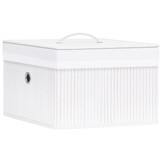 vidaXL Opbergboxen 4 st bamboe wit - 76% Korting!
