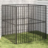 vidaXL Hondenkennel 4 panelen, zwart - 58% Korting!