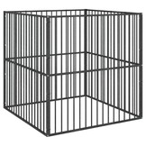vidaXL Hondenkennel 4 panelen, zwart - 58% Korting!
