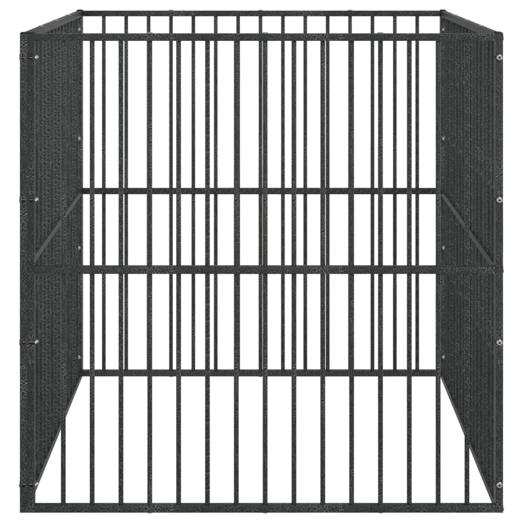 vidaXL Hondenkennel 4 panelen, zwart - 58% Korting!