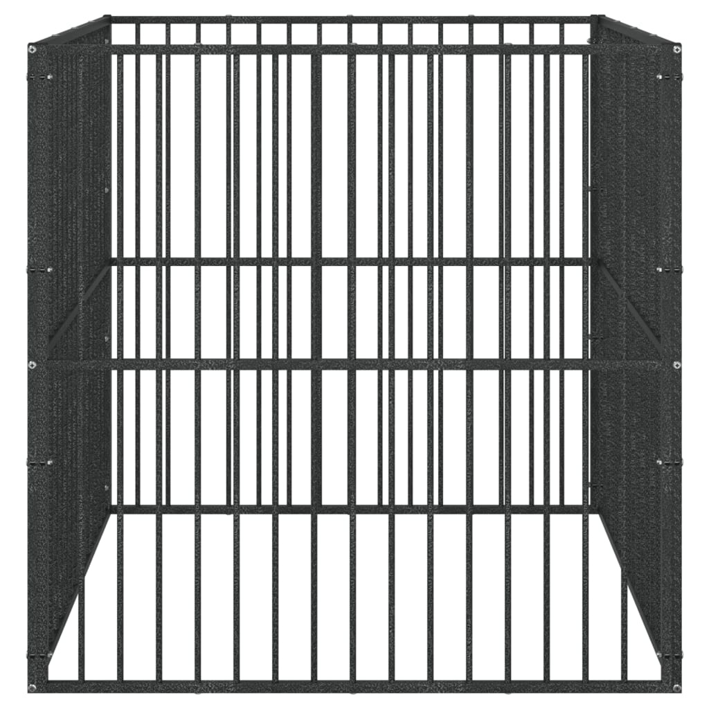 vidaXL Hondenkennel 4 panelen, zwart - 58% Korting!
