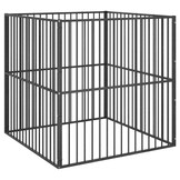 vidaXL Hondenkennel 4 panelen, zwart - 58% Korting!