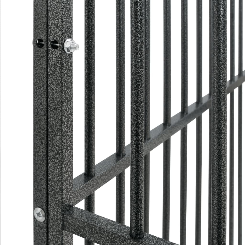 vidaXL Hondenkennel 4 panelen, zwart - 58% Korting!