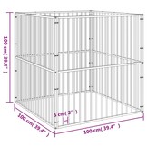 vidaXL Hondenkennel 4 panelen, zwart - 58% Korting!