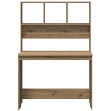 Bureau met schappen, Artisanaal Eiken, 102x45x148 cm - 52% Korting!