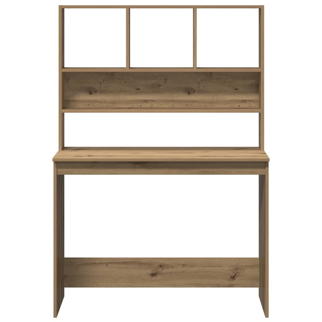 Bureau met schappen, Artisanaal Eiken, 102x45x148 cm - 52% Korting!