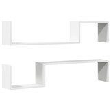 vidaXL Wandschappen (2 stuks) - 100x15x20 cm - Wit
