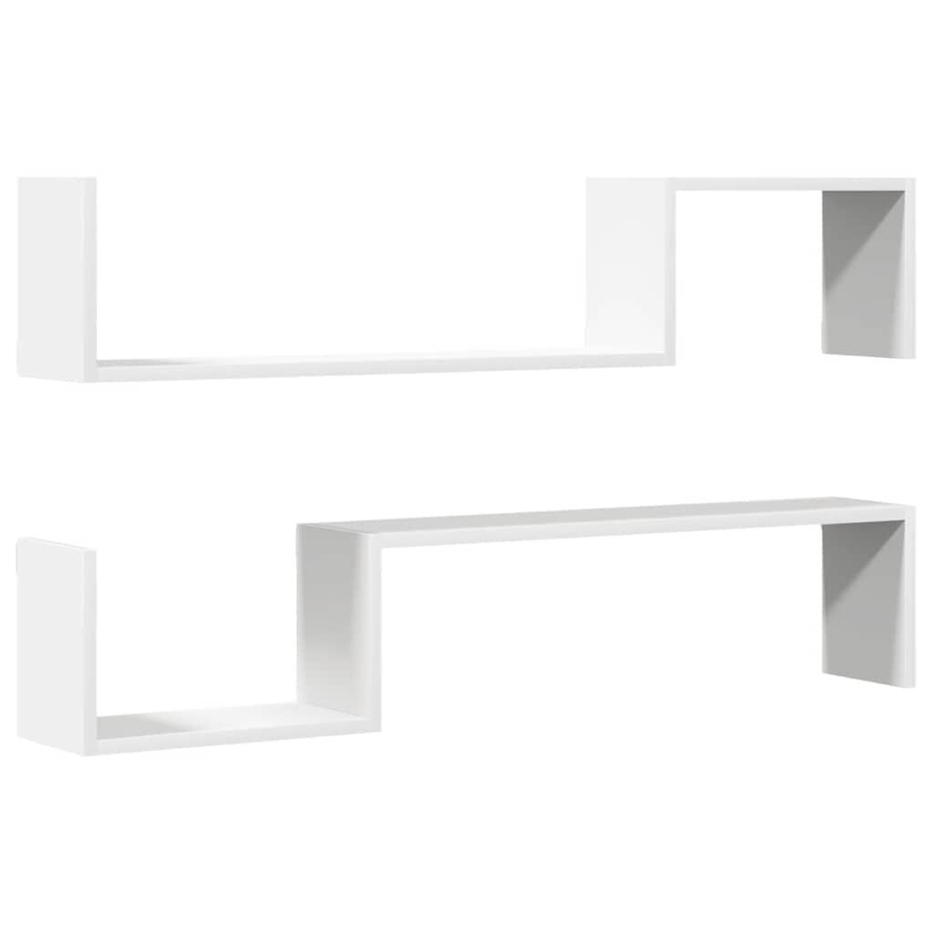 vidaXL Wandschappen (2 stuks) - 100x15x20 cm - Wit
