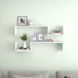 vidaXL Wandschappen (2 stuks) - 100x15x20 cm - Wit