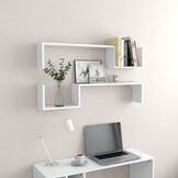 vidaXL Wandschappen (2 stuks) - 100x15x20 cm - Wit