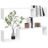 vidaXL Wandschappen (2 stuks) - 100x15x20 cm - Wit