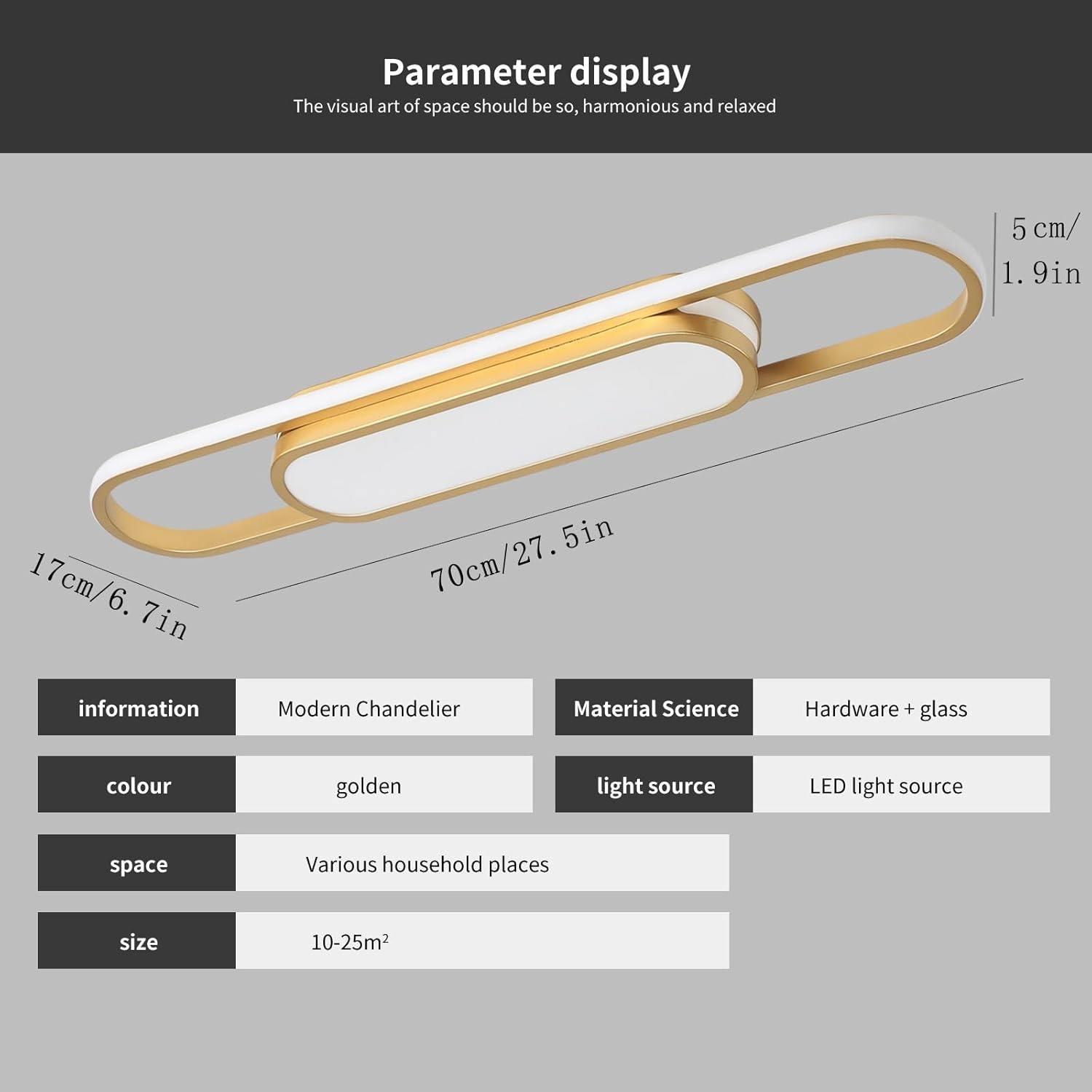 LED Plafondlamp Goud 70cm - 62% Korting