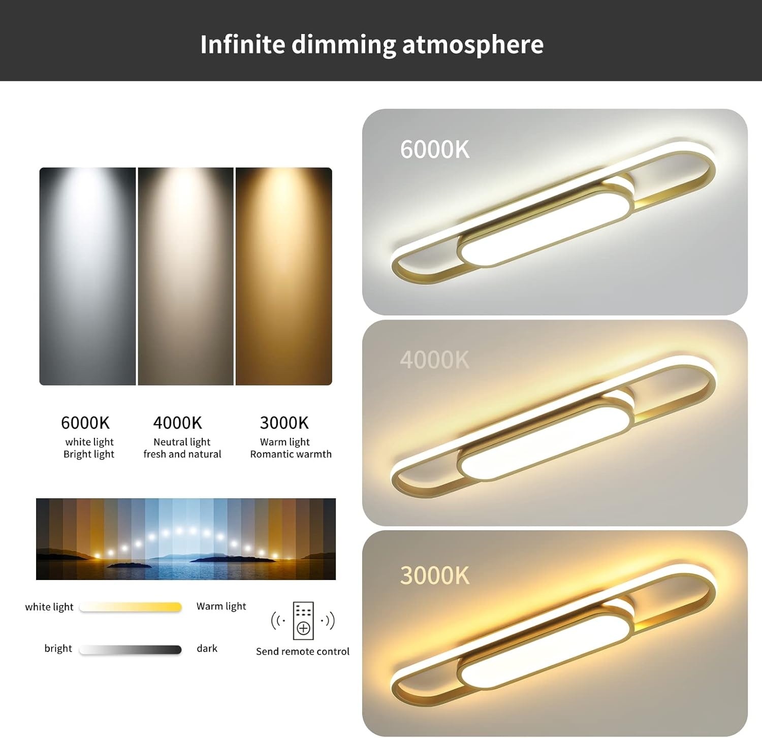 Dimbare LED Plafondlamp (70cm Goud) - 36% Korting!
