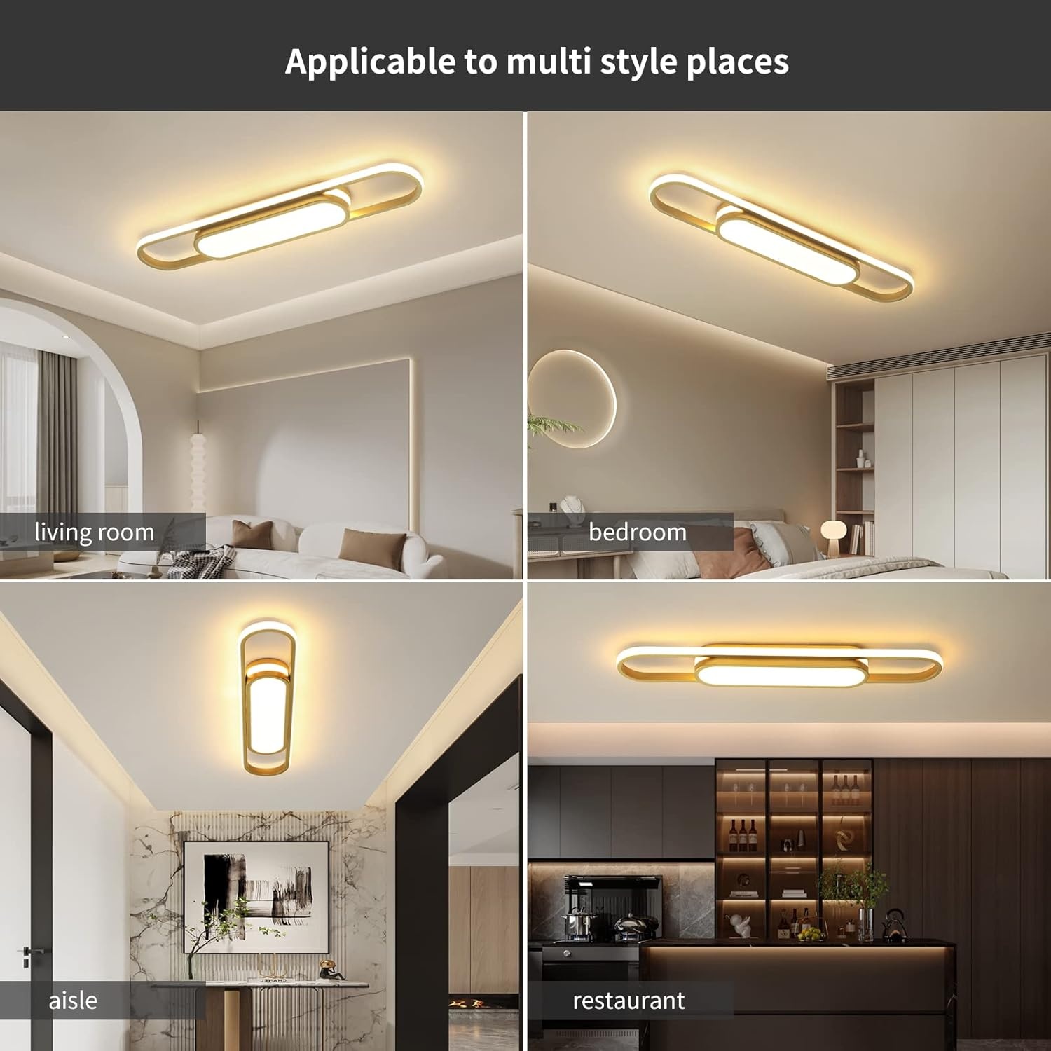 Dimbare LED Plafondlamp (70cm Goud) - 36% Korting!