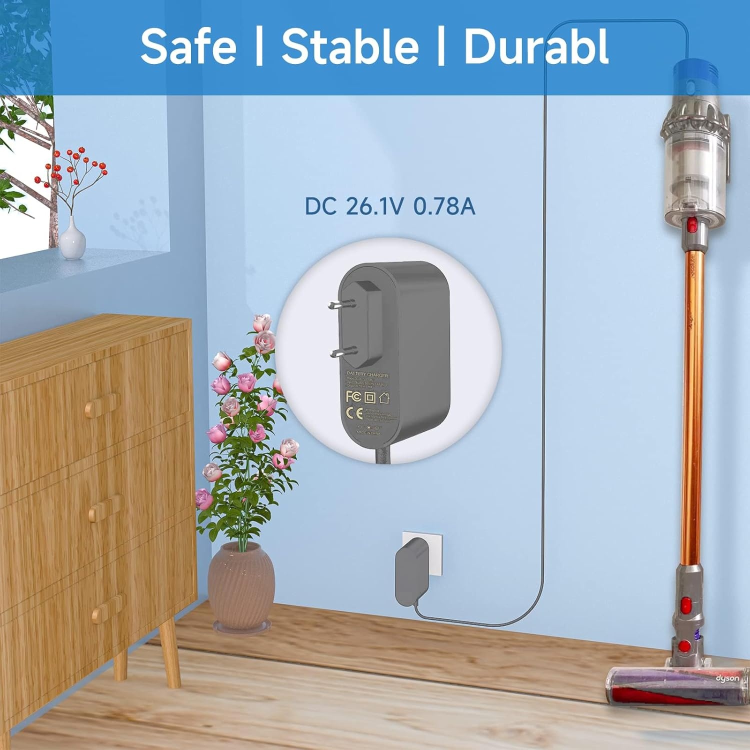 49% Korting: Dyson Oplaadkabel Adapter 26.1V 1.8m - Ongebruikt