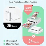 Draagbare fotoprinter met WiFi, 10x15 cm, 54 vellen, fotobewerking, voor smartphone & laptop