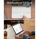 Toetsenbordhoes met magnetische standaard, verlichte toetsen en multi-touch trackpad voor iPad Pro 11 inch & iPad Air 11 inch (M3/M2), wit