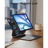 Toetsenbordhoes voor iPad Air 11" (M2 2024), iPad Pro 11, iPad Air 6/5/4 met magnetische standaard, verlichte toetsen & multi-touch trackpad, antracie